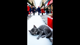 From Streets to Warmth A Christmas Miracle for a Kitten cat catlover catshorts [upl. by Tteirrah]