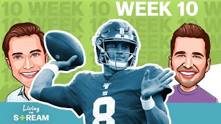 Fantasy Football Week 10 Streaming Options  Living the Stream Podcast [upl. by Eirahcaz]