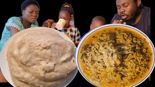 ARSM Mukbang EATING WHITE COCOYAM FUFU WITH MY FAMILYARSM Mukbang Eating [upl. by Rai]