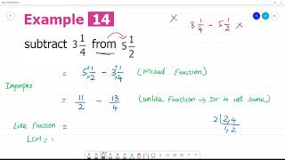 6 TN Maths Term III 1 FRACTIONS Example 14 Subtract 3 14 from 5 12 [upl. by Edette673]