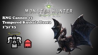 MHW RNG Cannon vs Tempered Kushala Daora  13123 [upl. by Ecirehs]