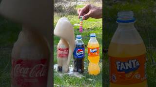 “Coke Pepsi or Sprite which will explode more with Mentos”😱 experiment cokevsmentos [upl. by Jacy]