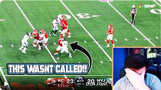 BENGALS FAN REACTS TO THIS AWFUL NOHOLDING CALL IN THE KANSAS CITY CHIEFS VS NEW YORK JETS SNL GAME [upl. by Jewett]