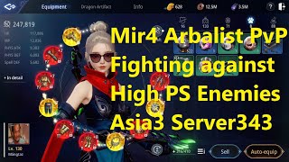 Mir4 Arbalist PvP Fighting against higher PS enemies [upl. by Cayser807]