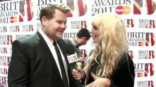 BRIT Awards host James Corden talks to Goldierocks on the Red Carpet  BRIT Awards 2011 [upl. by Jaye]