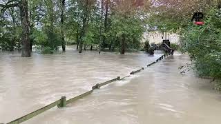 Flooding rises in Loire Valley village following heavy rainfall [upl. by Tiffi661]