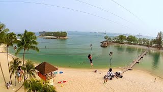 MegaZip Adventure Park Zipline on Sentosa Island Singapore [upl. by Bowne]