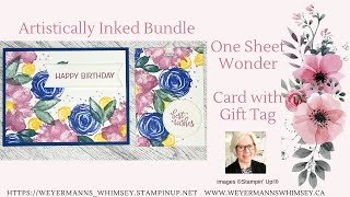 Artistically Inked card idea 2 of 4 One Sheet Wonder with bonus gift tag [upl. by Fernandez]