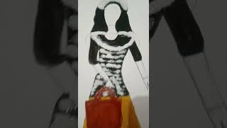 Art with poster colours  glitter dress design ytshorts [upl. by Leima]