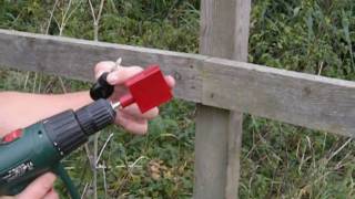 Install electric fence insulators quickly using a chuck [upl. by Aihtnyc677]