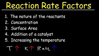 Factors Affecting the Rate of the Reaction  Chemical Kinetics [upl. by Eerazed]