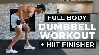 30 Min FULL BODY DUMBBELL WORKOUT at Home  HIIT Finisher [upl. by Bamberger]