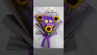 Ramo de tulipanes y girasoles crochet viralvideo hechoamano [upl. by Blaze]