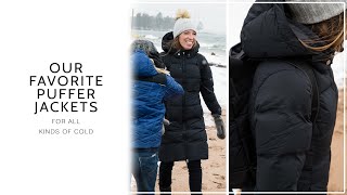 Our Favorite Puffer Jackets Lole vs The North Face vs Free People vs Patagonia vs Halfdays [upl. by Kaete111]