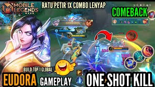 Eudora Ratu petir 1X Combo lenyap Best Build combo tersakit One shot kill Eudora top 1 global [upl. by Goodard]