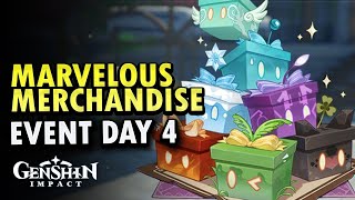 Marvelous Merchandise Day 4 Event Guide  Genshin Impact [upl. by Eybba]