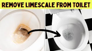 3 ways to clean brown stubborn stains and limescale from toilet bowl [upl. by Lowenstein]