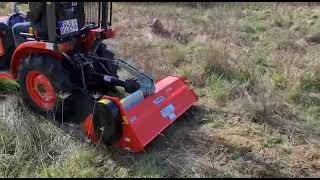 Kubota B1181 mit Heckschlegelmäher im Einsatz [upl. by Beaudoin]