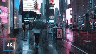 Walking in Thunderstorm in Manhattan New York  Times Square Rain Ambience [upl. by Bennet]