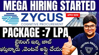 Zycus Biggest Hiring  Package 7LPA  Zycus Recruitment 2023  Latest jobs in Telugu  VtheTechee [upl. by Enidlarej]