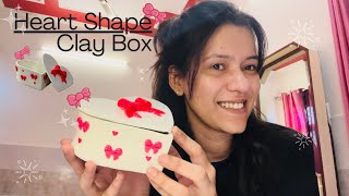 Heart Shape Clay Box ❤️🎀  Air Dry clay  Klay DIY clay clayart diy [upl. by Ledua]