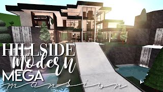 Bloxburg Hillside Modern Mega Mansion 220k  No large plot amp No Advanced Placing  House SpeedBuild [upl. by Colman]