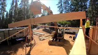 Setting beams and wrapping the columns on the porte cochere [upl. by Dhruv67]