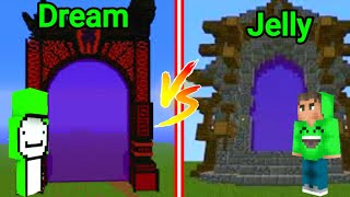 Dream VS Jelly making nether portal [upl. by Stephanus]