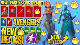 NEW All Leaked Fortnite Skins amp Emotes AVENGER SKINS Lavish Black Widow [upl. by Ayekal]