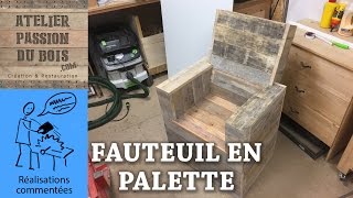 REALISER UN SALON DE JARDIN EN PALETTE  UN FAUTEUIL [upl. by Alvera]