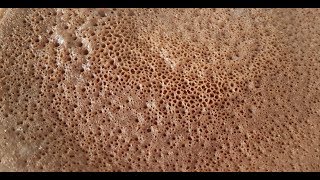 Injera Teig Injera backen mit Teff Injera with Teff Seitz የጤፍ እንጀራ [upl. by Calle]