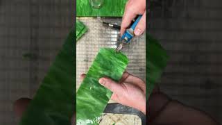 Cutting stained glassamp grinding for Tiffany style 3D plant stainedglass plants fyp art [upl. by Hemphill]