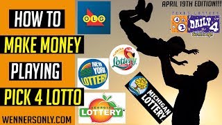 Lottery Strategy for Lotto PICK 4 April 19th 2019 7200 in WINS  Lotto Strategies delivered daily [upl. by Ecertal]