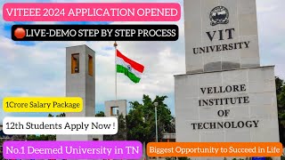 🛑VITEEE 2024Application Filling DemoStep by Step ProcessExplanationBTech AdmissionDineshprabhu [upl. by Ybrik]