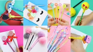 11 Easy DIY Pen amp Pencil Decorations  Back to School Supplies  Craft Compilation [upl. by Yevreh934]