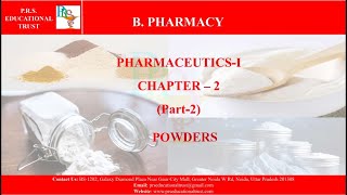 BPHARM 1st YEAR PHARMACEUTICSI UNIT2 POWDERS PARTII BYPROF DR AKHIL SHARMA [upl. by Undis]