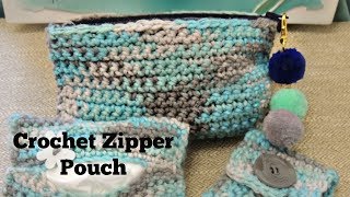 Crochet Zipper PouchBeginner Project [upl. by Anelrad]