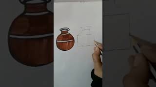 Easy pot drawing step by stepartpotdrawingyoutubeshorttrendingviral [upl. by Yecrad]