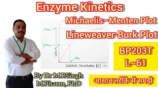 Enzyme Kinetics  MichaelisMenten Plot  LineweaverBurk Plot  Biochemistry  BP203T  L61 [upl. by Hutt202]