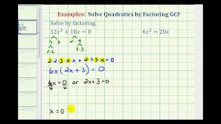 Ex 2 Factor and Solve a Quadratic Equation  GCF [upl. by Attenahs]