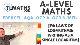 ALevel Maths F404 Laws of Logarithms Writing as a Single Logarithm [upl. by Mosera940]