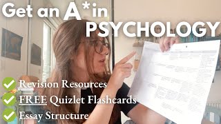 How I Revised for PSYCHOLOGY A Level FREE revision resources how to structure essays amp exams [upl. by Monte647]