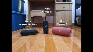 Tribit Maxsound Plus VS Tribit Stormbox VS JBL Charge 3 [upl. by Ignazio]