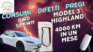 Tesla Model 3 Highland CONSUMI DIFETTI 4000KM [upl. by Chaudoin209]