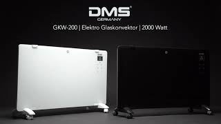 DMS® Glaskonvektor Konvektor Elektroheizung Heizung Heizkörper Standheizung 2000W [upl. by Laurentia296]