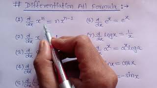 Differentiation all formula For Board Exam 2021 अवकलन कक्षा 12 सूत्र Avkalan class 12 Maths [upl. by Ssepmet]