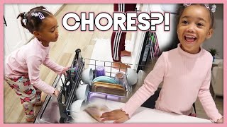 My 3 Year Old Does Chores  Kids Chore Routine [upl. by Caassi546]