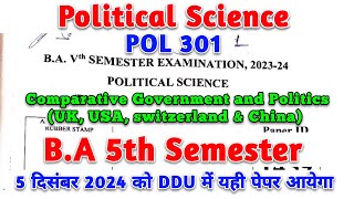 BA 5th semester political science pol 301  ba 5th semester political science paper 1  pol 301 [upl. by Buchalter]