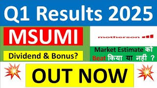 MSUMI Q1 results 2025  MOTHERSON SUMI results today  MOTHERSON SUMI Share News  MSUMI Share today [upl. by Isador]