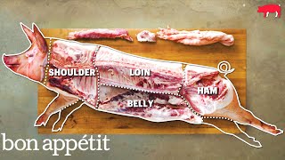 How to Butcher an Entire Pig Every Cut of Pork Explained  Handcrafted  Bon Appetit [upl. by Larina]